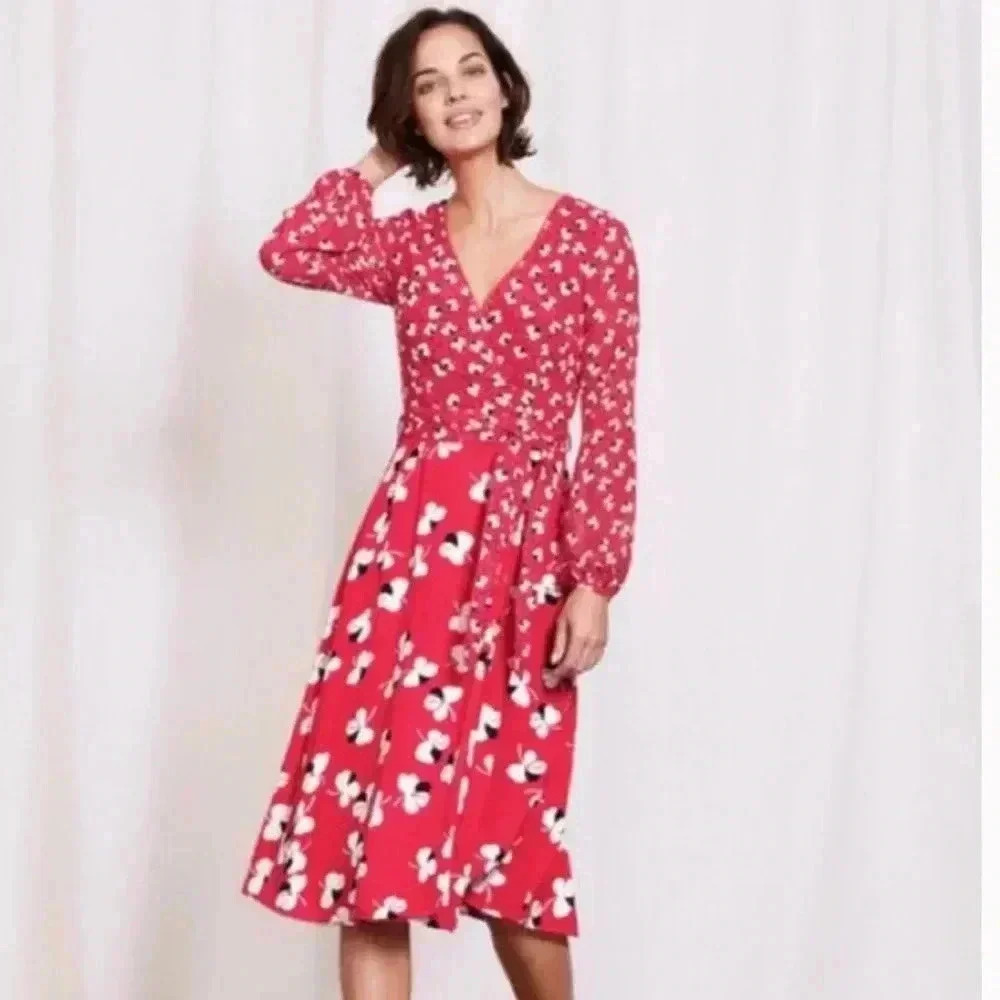 Boden Eden Faux Wrap Dress size 2P